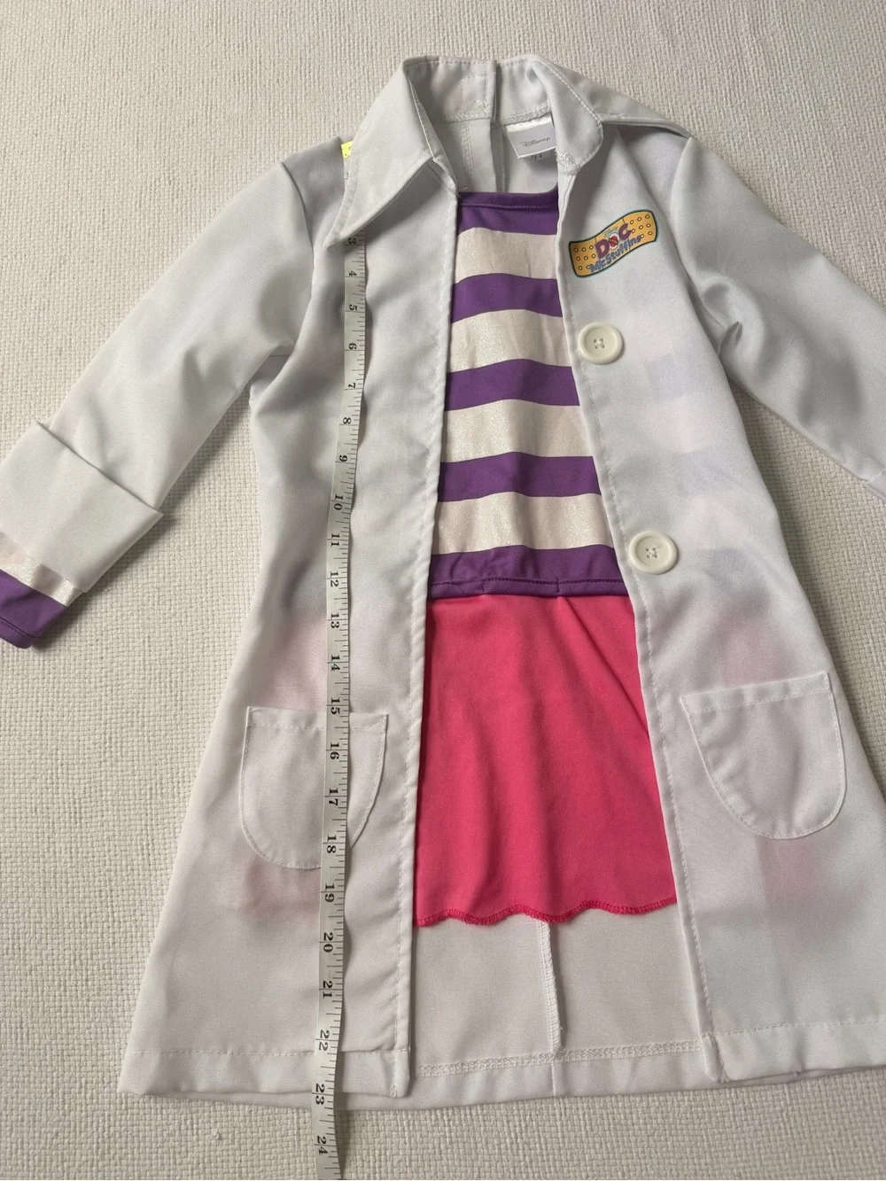 Disney Doc McStuffins White Lab Coat Costume with Purple and Pink Accents